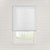 Vignette of the Motorized Light Filtering Cellular Shades in the White Chiffon color and outside mount.