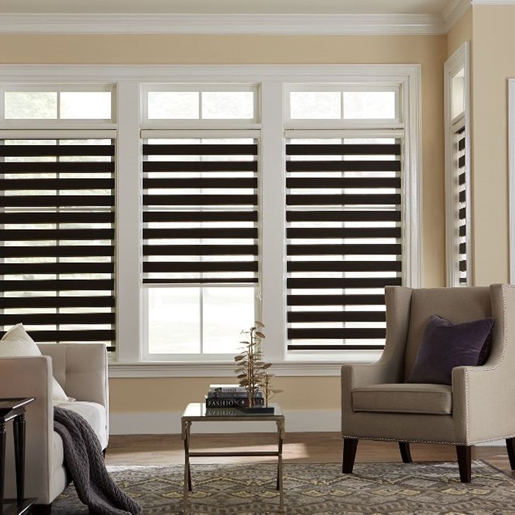 A stylish window treatment, our Flat Sheer Shading shown in Java.