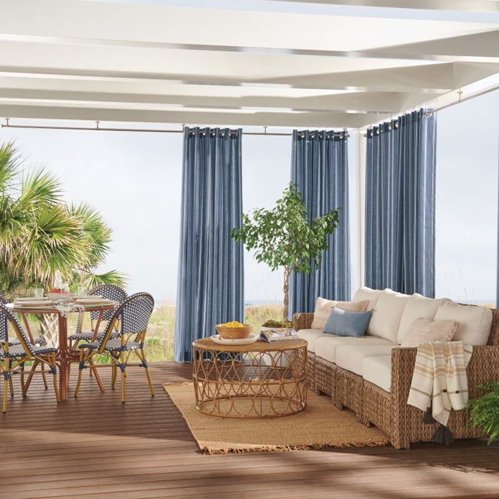 Grommet Top Outdoor Drapery: Prep School, Lake 5590