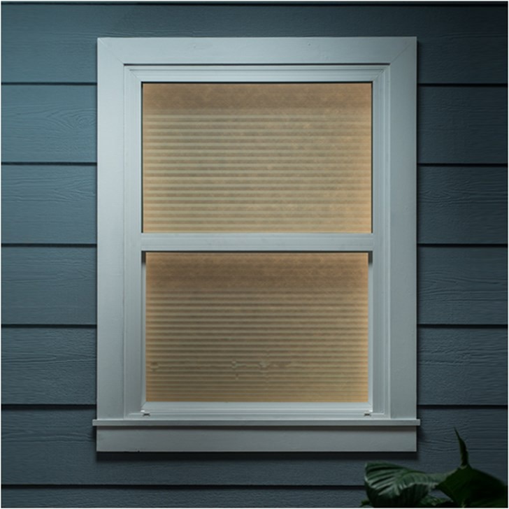 Outside view of the Light Filtering Cellular Shades in Cream