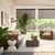 Lifestyle room scene of a transitional patio featuring the outdoor solar shades in the palermo 1 percent earthen color.