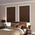 Lifestyle room scene of a transitional bedroom featuring the blackout cellular shades in the espresso color.