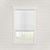 Vignette of the Motorized Light Filtering Cellular Shades in the White Chiffon color and inside mount.